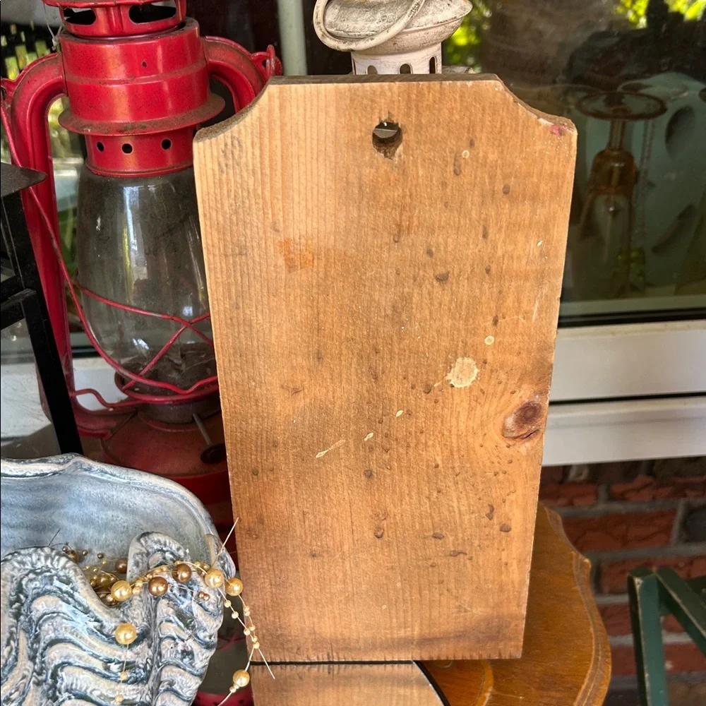 Rustic Bathroom Sign with Blue Text